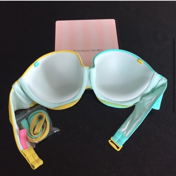 Victoria’s Secret colorblock padded underwire bandeau bikini top - Picture 2 of 3